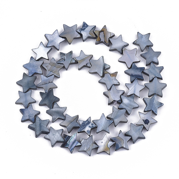 

PandaHall Freshwater Shell Beads Strands, Dyed, Star, Light Steel Blue, 12x12.5x3mm, Hole: 1mm, about 35pcs/strand, 15.55 inch(39.5cm)...