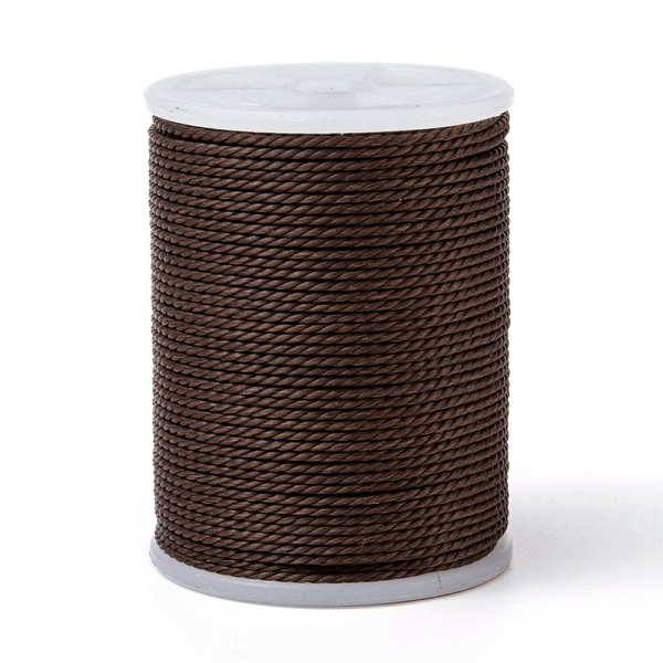 

PandaHall Round Waxed Polyester Cord, Taiwan Waxed Cord, Twisted Cord, Saddle Brown, 1mm, about 12.02 yards(11m)/roll Waxed Polyester Cord...