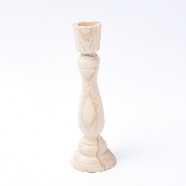 

PandaHall Natural Wood Candle Holders, for Wedding Party Birthday Holiday Decoration, Old Lace, 5.7x17.6cm Wood Column Orange