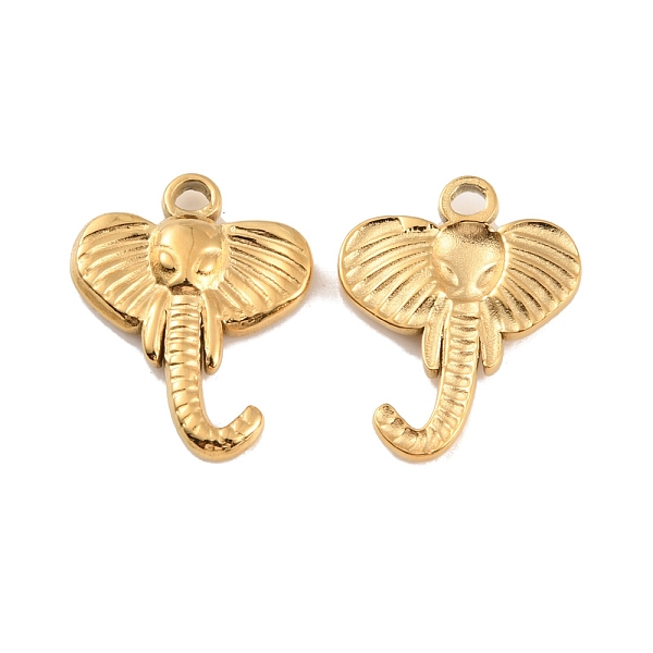 

PandaHall Ion Plating(IP) 304 Stainless Steel Pendants, Elephant Head Charm, Real 18K Gold Plated, 15.5x12.5x2mm, Hole: 1.6mm 304 Stainless...