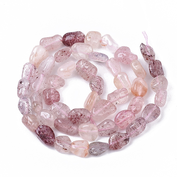 

PandaHall Natural Rainbow Strawberry Quartz Beads Strands, Nuggets, Tumbled Stone, 5~11x5~8x3~6mm, Hole: 0.8mm, about: 52~56pcs/Strand...