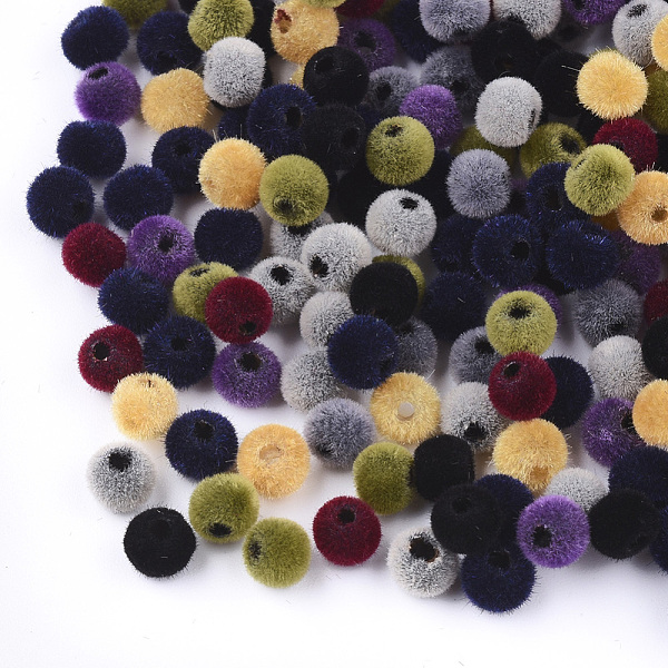 

PandaHall Flocky Acrylic Beads, Round, Mixed Color, 4x3mm, Hole: 1.6mm Acrylic Round Multicolor