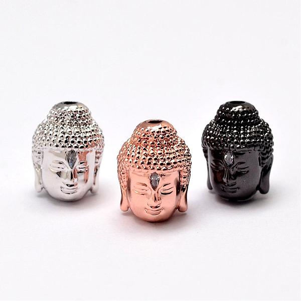 

PandaHall Brass Beads, Micro Pave Grade AAA Cubic Zirconia, Buddha Head, Cadmium Free & Nickel Free & Lead Free, Mixed Color, 14x10x11mm...