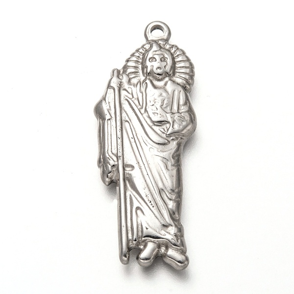 

PandaHall 304 Stainless Steel Pendants, Saint, Stainless Steel Color, 40.5x15.5x3.5mm, Hole: 1.8mm 304 Stainless Steel Human