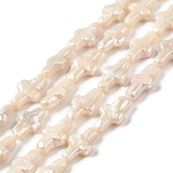 

PandaHall Natural Keshi Pearl Beads Strands, Baroque Pearls, Cultured Freshwater Pearl, Cross, PapayaWhip, 12~13x7.5~8.5x3~3.5mm, Hole..., Orange