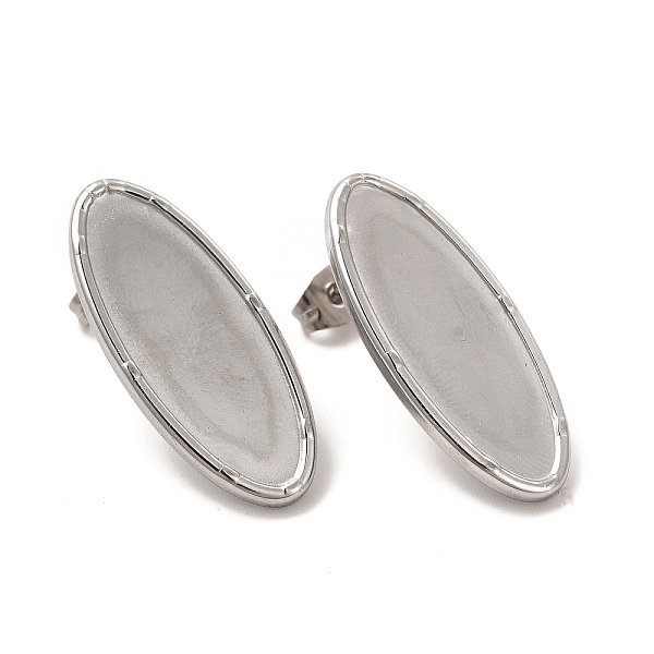 

PandaHall 304 Stainless Steel Stud Earring Settings, Oval, Stainless Steel Color, 28x12mm, Pin: 0.8mm, Tray: 26x10mm 304 Stainless Steel...
