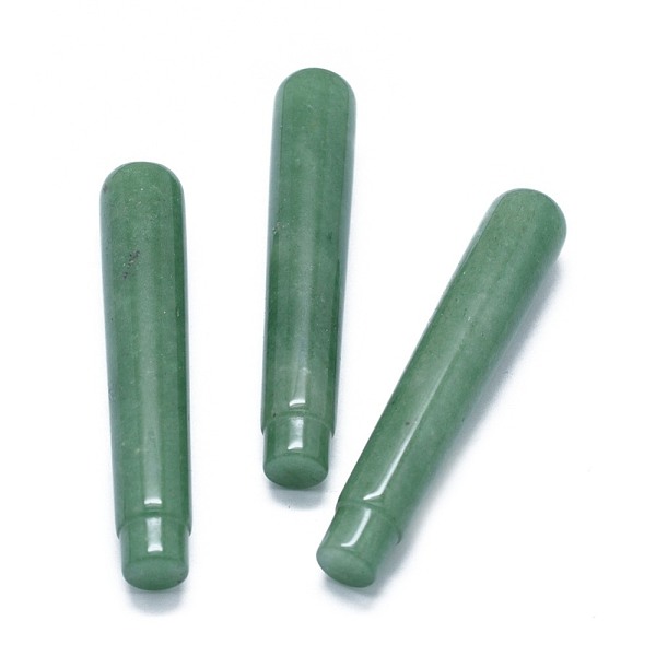 

PandaHall Natural Green Aventurine Beads, No Hole/Undrilled, For Wire Wrapped Pendant Making, Column, 71.5x12~12.5mm Green Aventurine Column