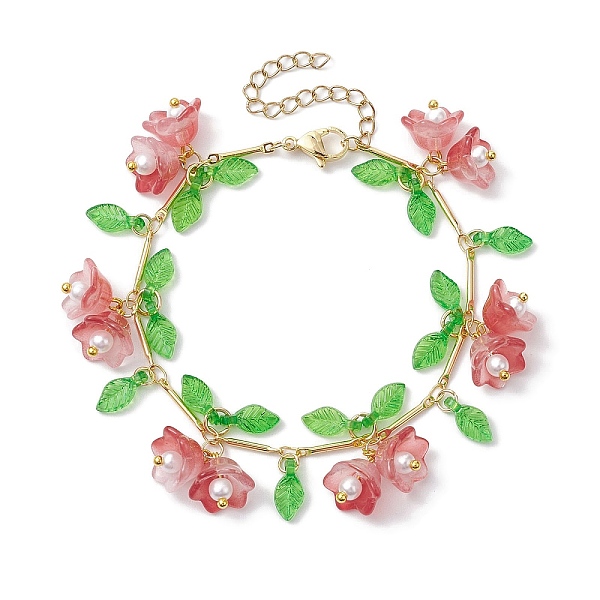 Flower Glass Acrylic Charm Bracelets