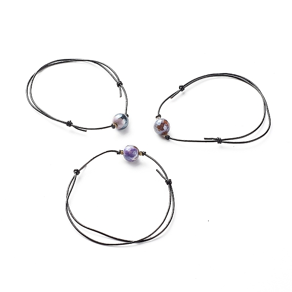 

PandaHall Energy Pearl Luster Plated Natural Agate Round Faceted Beads Bracelet, Adjustable Bracelet for Girl Women, Medium Purple, Inner...