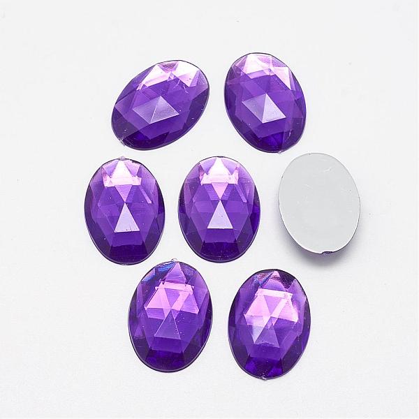 

PandaHall Acrylic Rhinestone Flat Back Cabochons, Faceted, Bottom Silver Plated, Oval, Dark Violet, 40x30x7~7.5mm Acrylic Rhinestone Oval..., Purple