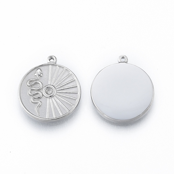 

PandaHall 304 Stainless Steel Pendant Rhinestone Settings, Flat Round with Snake, Stainless Steel Color, Fit for 1.8mm Rhinestone, 17x15x2mm...