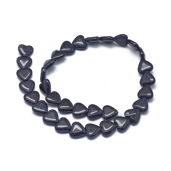

PandaHall Synthetic Blue Goldstone Beads Strands, Heart, 12x12x4mm, Hole: 1mm, about 33pcs/strand, 15.3 inch(39cm) Blue Goldstone Heart