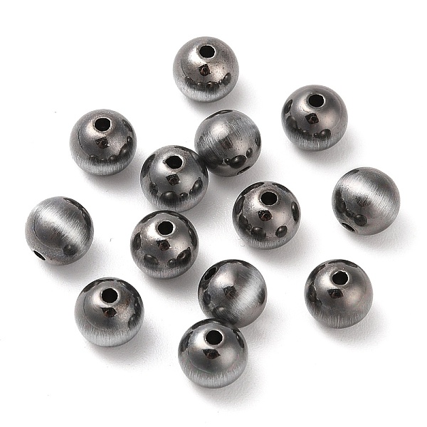

PandaHall Opaque Acrylic Beads, Round, Gunmetal Plated, 8x7.5mm, Hole: 1.6mm Acrylic Round