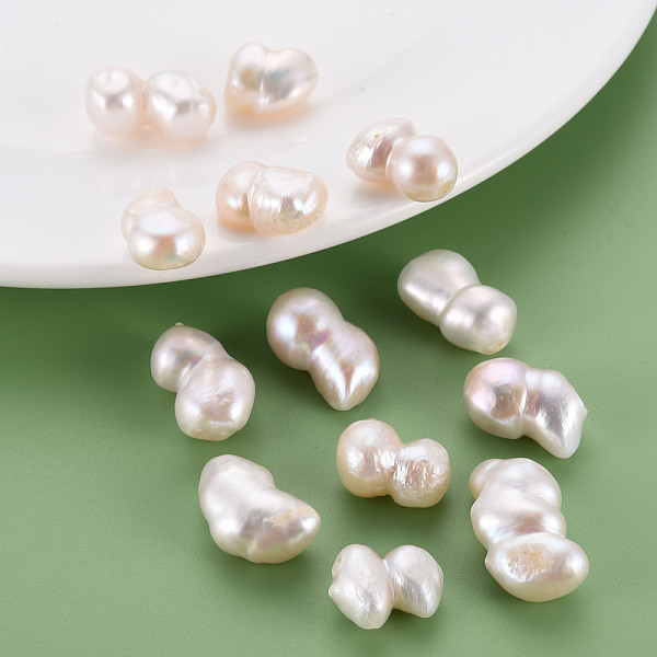 

PandaHall Natural Keshi Pearl Beads, Cultured Freshwater Pearl, No Hole/Undrilled, Gourd, Seashell Color, 15~20x12~14x8~12mm Keshi Pearl...