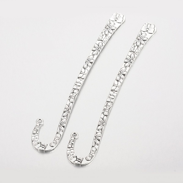 

PandaHall Tibetan Style Alloy Bookmark Findings, Cadmium Free & Lead Free, Antique Silver, 125x21x2.5mm, Hole: 2.3mm, about 93pcs/1000g...
