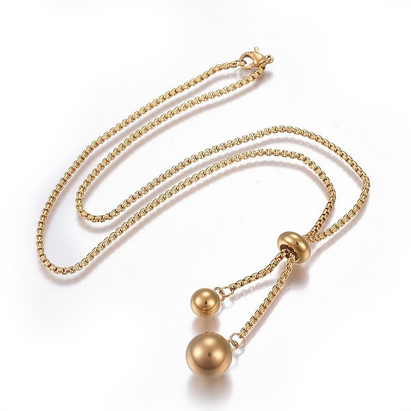 

PandaHall 304 Stainless Steel Pendant Necklaces, with Box Chain and Lobster Claw Clasps, Round, Golden, 20.07 inch(51cm) 304 Stainless Steel
