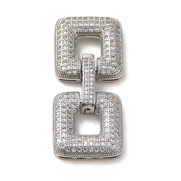 

PandaHall Brass Micro Pave Clear Cubic Zirconia Fold Over Clasps, Square, Real Platinum Plated, 38x17mm, Hole: 6x6.5mm Brass+Cubic Zirconia...