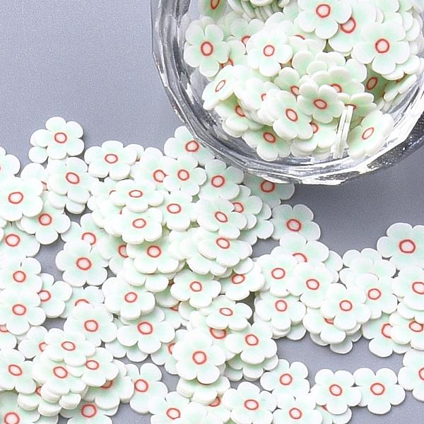 

PandaHall Handmade Polymer Clay Nail Art Decoration Accessories, Flower, Light Green, 5~6x1mm Polymer Clay Flower Green