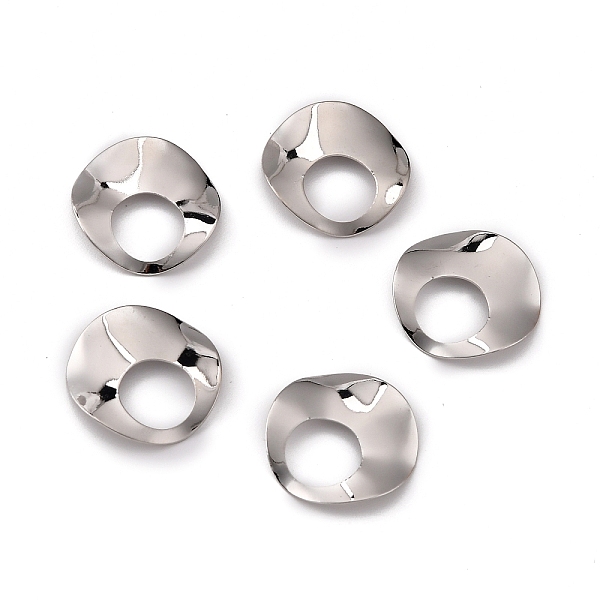 

PandaHall Brass Pendants, Twisted, Oval, Platinum, 20x20x1.5mm, Hole: 10.5mm Brass Oval