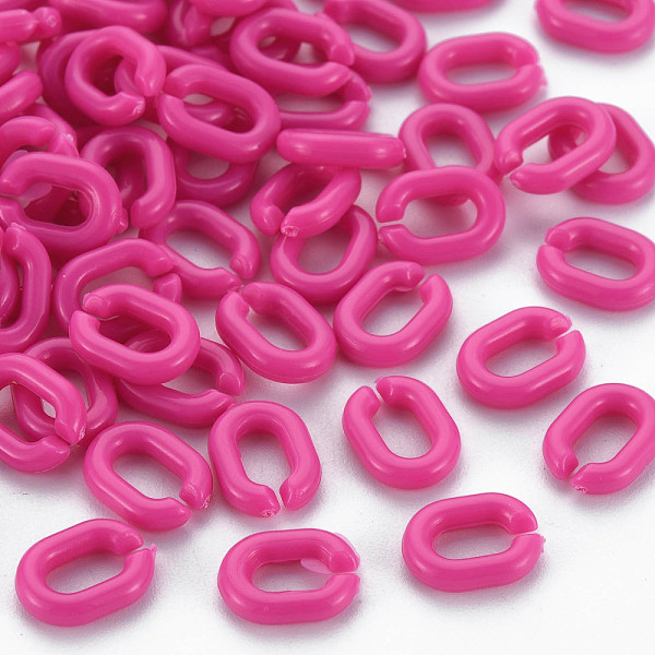 

PandaHall Opaque Acrylic Linking Rings, Quick Link Connectors, For Jewelry Chains Making, Oval, Medium Violet Red, 10x7.5x2.5mm, Hole...