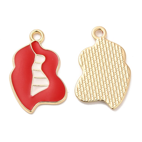 

PandaHall Alloy Enamel Pendants, Long-Lasting Plated, Cadmium Free & Nickel Free & Lead Free, Lip Charm, Golden, 23.5x17x1.5mm, Hole: 1.8mm..., Red
