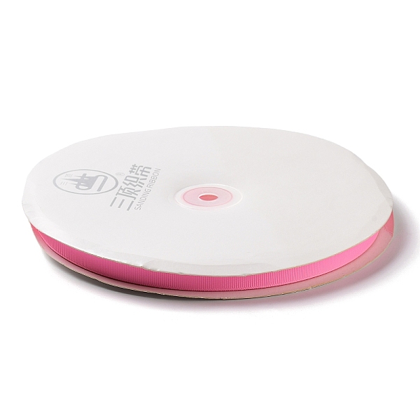 

PandaHall High Dense Polyester Grosgrain Ribbons, Hot Pink, 3/8 inch(9.5mm), about 100yards/roll Polyester None Pink