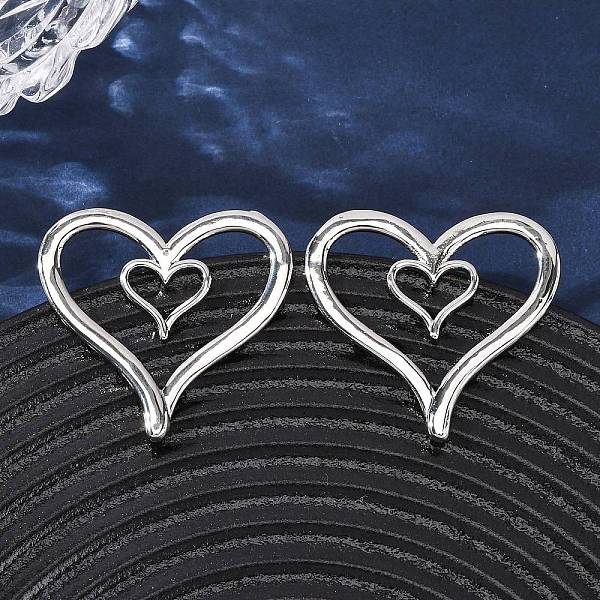 Brass Heart Stud Ea… - image