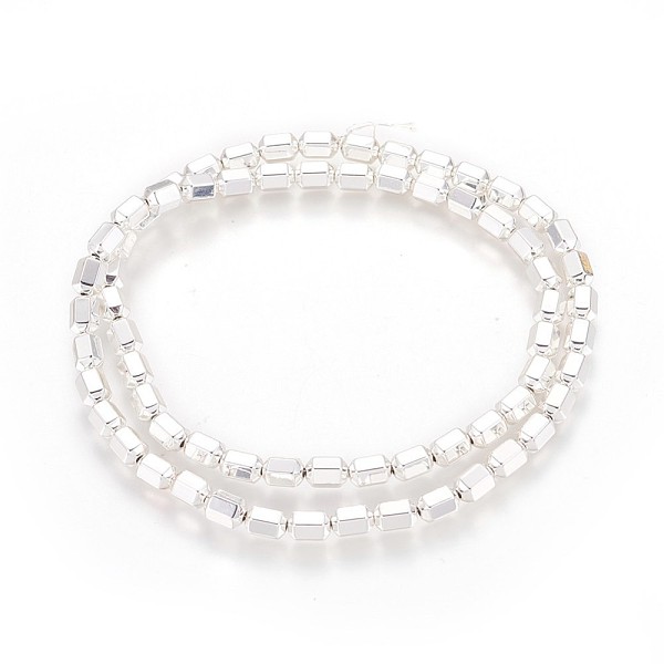 

PandaHall Electroplated Non-magnetic Synthetic Hematite Beads Strands, Long-Lasting Plated, Faceted Column, Silver Plated, 6x4mm, Hole...