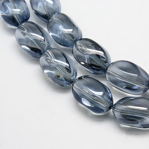 

PandaHall Crystal Glass Oval Beads, Steel Blue, 21x13mm, Hole: 1mm Glass Oval