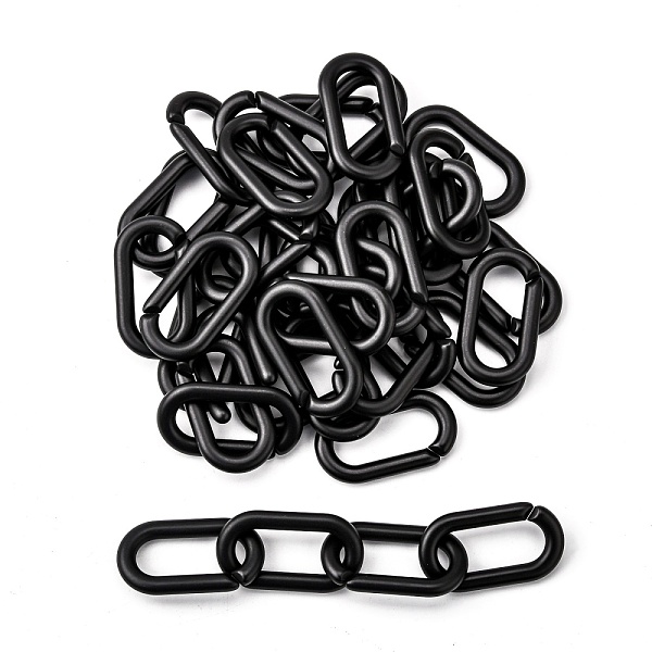 

PandaHall Opaque Spray Painted Acrylic Linking Rings, Quick Link Connectors, for Cable Chains Making, Frosted, Oval, Black, 44x24x5mm, Inner...