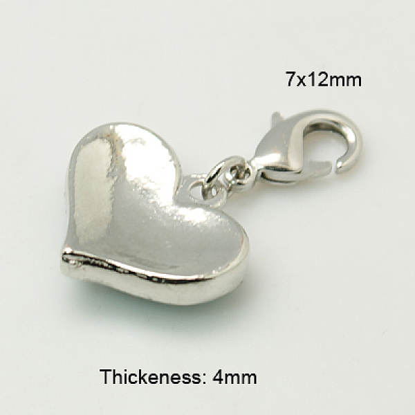 

PandaHall Alloy Rhinestone Pendants, Cadmium Free & Lead Free, Grade A, with Lobster Clasp, Heart, Platinum Metal Color, Aquamarine..., Cyan