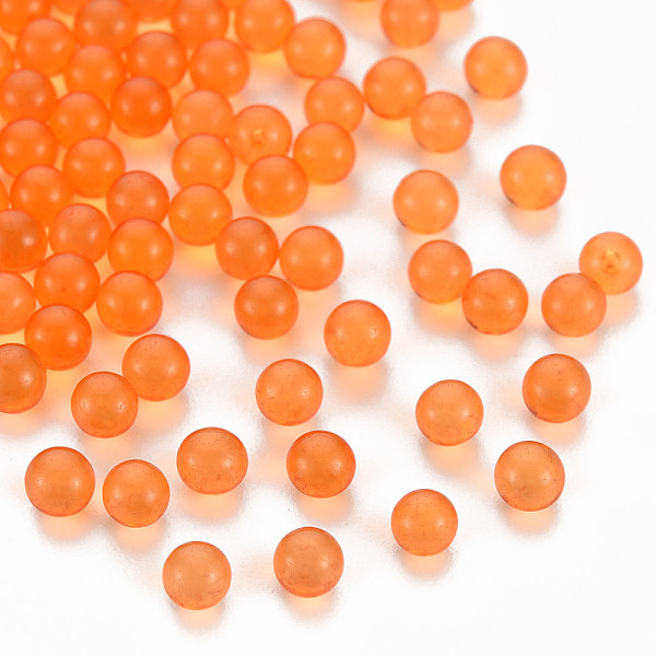 

PandaHall Transparent Acrylic Beads, No Hole, Round, Orange Red, 3.5mm, about 17000pcs/500g Acrylic Round