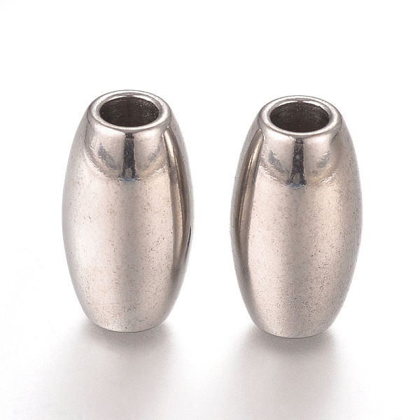 

PandaHall 201 Stainless Steel Beads, Rice, Stainless Steel Color, 17x9.5mm, Hole: 4mm 201 Stainless Steel Rice