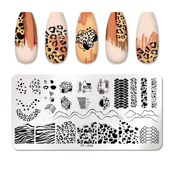

PandaHall Stainless Steel Nail Art Stamping Plates, Nail Image Templates, Template Tool, Rectangle, Leopard Print, 6x12cm Stainless Steel...