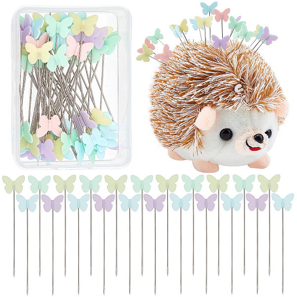 

PandaHall GORGECRAFT 50PCS Iron Head Pins and Hedgehog Shape Pin Cushion Pincushions Sewing Kit Accessories Supplies Needle Cushions Holder..., Multicolor