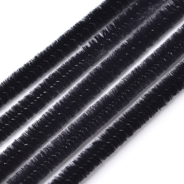 

PandaHall 11.8 inch Pipe Cleaners, DIY Chenille Stem Tinsel Garland Craft Wire, Black, 300x5mm Fibre