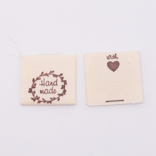 

PandaHall Cotton Sewing Labels, Cloth Labels, for Sewing, Knitting, Crafts, Word Handmade, Khaki, Leaf Pattern, 39x21x0.3mm Cotton Leaf..., Yellow