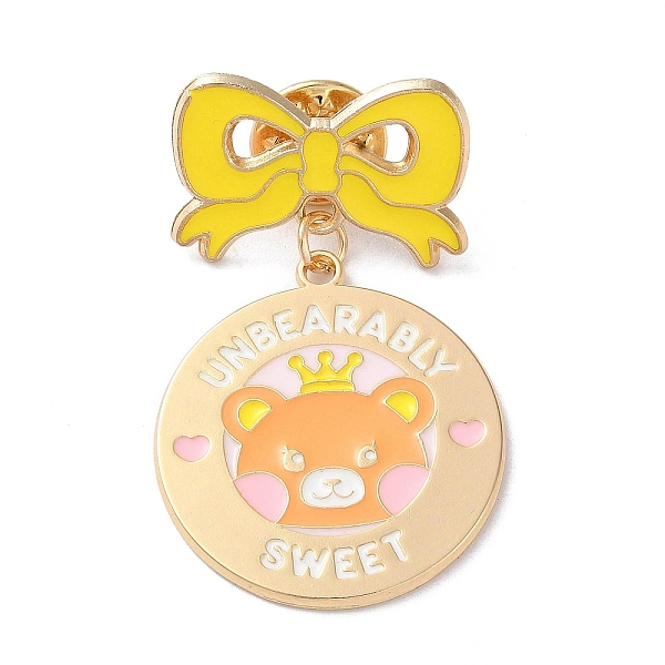

PandaHall Black Golden Zinc Alloy Brooches, Enamel Pins, for Backpack Cloth, Bear, 47x28.5x1.5mm Alloy Bear