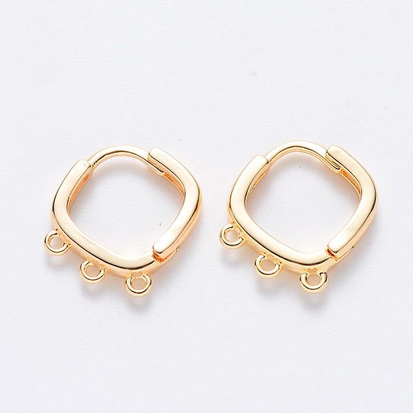 

PandaHall Brass Huggie Hoop Earring Findings, Nickel Free, with Horizontal Loop, Real 18K Gold Plated, 14x12.5x2.5mm, Hole: 1mm, Pin...