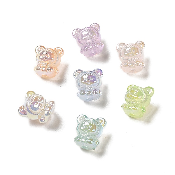 

PandaHall UV Plating Rainbow Iridescent Acrylic Beads, Baby Girl with Bear Clothes, Mixed Color, 17.5x16.5x14mm, Hole: 3.5mm Acrylic Human..., Multicolor