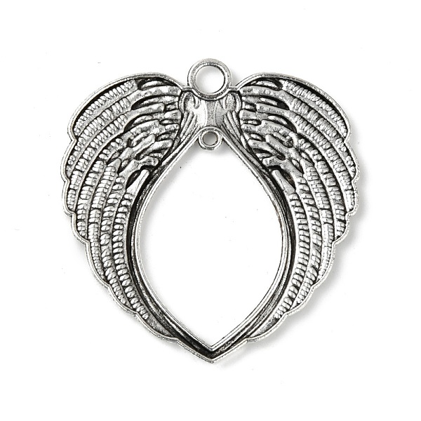 

PandaHall Alloy Wing Links Connectors, Cadmium Free & Nickel Free & Lead Free, Antique Silver, 69x65.5x3mm, Hole: 3mm and 6mm Alloy Heart