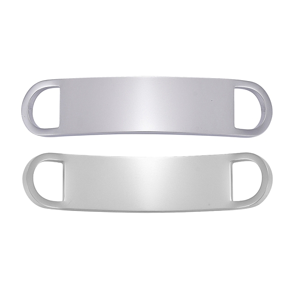 

PandaHall 304 Stainless Steel Curve Bar Links Connectors, Manual Polishing, Blank Stamping Tags, Rectangle, Silver Tone, Stainless Steel...