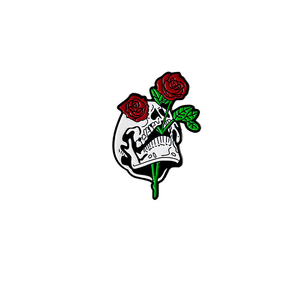 

PandaHall Safety Brooch Pin, Alloy Enamel Badge for Suit Shirt Collar, Skull, 38x25.4mm Alloy+Enamel Skull
