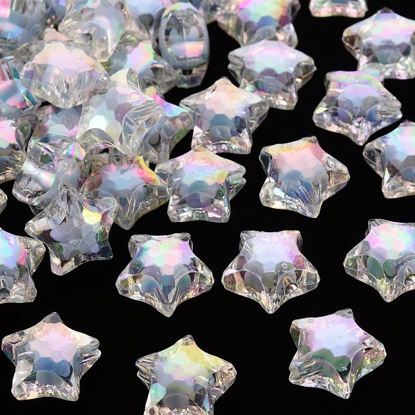 

PandaHall Transparent Acrylic Beads, Bead in Bead, AB Color, Faceted, Star, Cornflower Blue, 14x15x8.5mm, Hole: 2mm, about 518pcs/500g...