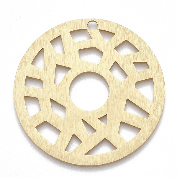 

PandaHall Aluminium Big Pendants, Laser Cut Big Pendants, Flat Round, Golden, 50x1mm, Hole: 3mm Aluminum Flat Round