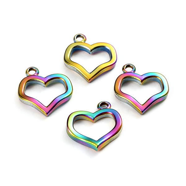 

PandaHall Ion Plating(IP) 304 Stainless Steel Toggle Clasps Parts, Heart, Rainbow Color, 20x18x3mm, Hole: 2mm 304 Stainless Steel Heart