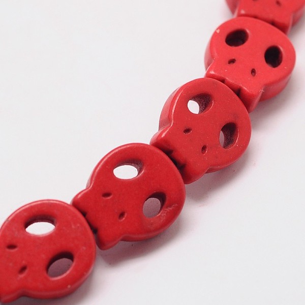 

PandaHall Skull Synthetic Turquoise Beads Strands, Dyed, Red, 28x25x4mm, Hole: 1mm, about 14pcs/strand, 15.7 inch Synthetic Turquoise Skull...