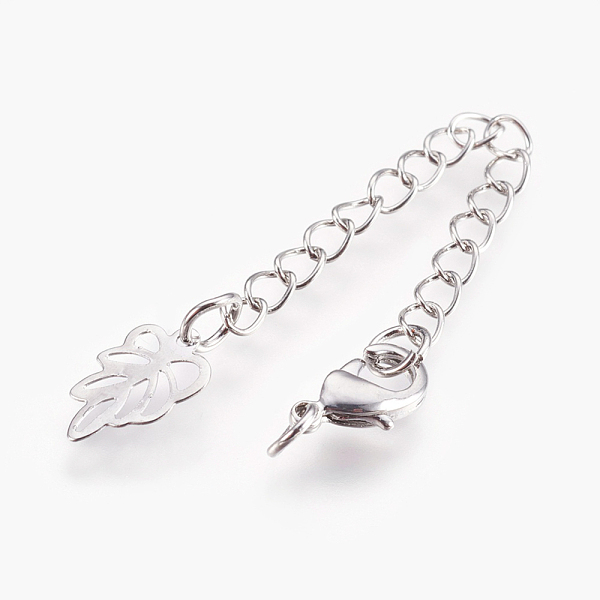

PandaHall Brass Chain Extender, with Lobster Claw Clasps, Cadmium Free & Nickel Free & Lead Free, Long-Lasting Plated, Leaf, Platinum...