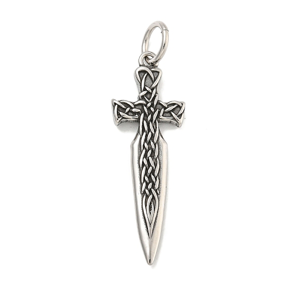 

PandaHall 316 Surgical Stainless Steel Pendants, with Jump Ring, Sword Charm, Antique Silver, 47.5x16x3.5mm, Hole: 6.7mm 316 Surgical...