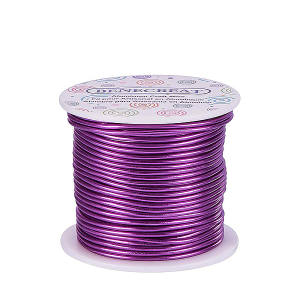 

PandaHall BENECREAT 12 Gauge(2mm) Aluminum Wire 100FT(30m) Anodized Jewelry Craft Making Beading Floral Colored Aluminum Craft Wire - Purple...